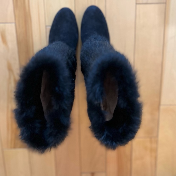 - Black fur embellished heeled boot - Picture 4 of 12